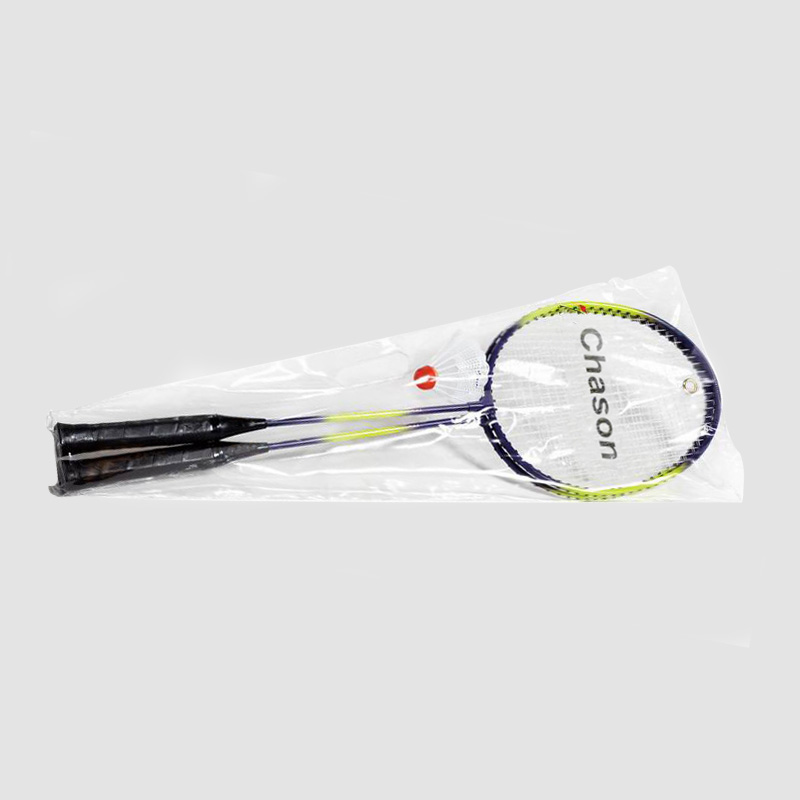 Set di racchette da badminton in ferro con doppio occhiello e tubo grande