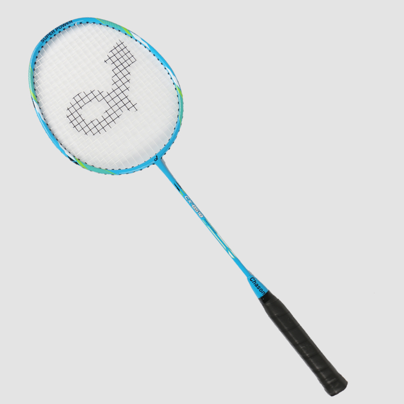 Racchetta da badminton integrata con palo centrale in fibra di vetro in lega di alluminio CX-B518 Blu