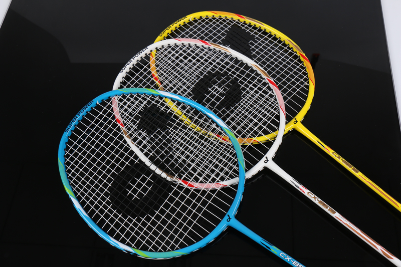 Racchetta da badminton integrata con palo centrale in fibra di vetro in lega di alluminio CX-B518 Blu