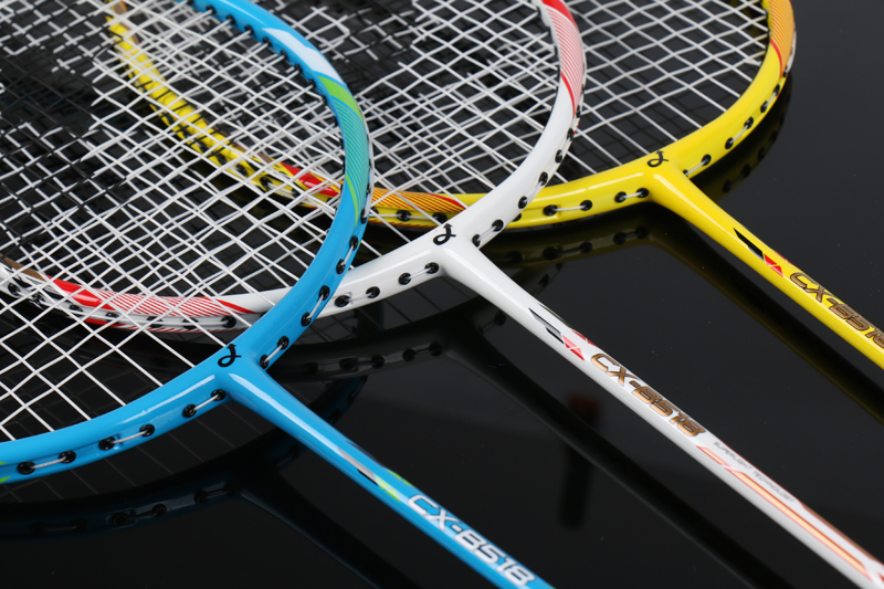 Racchetta da badminton integrata con palo centrale in fibra di vetro in lega di alluminio CX-B518 Blu